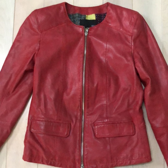 Bully Italian genuine leather made in Italy red jacket 42 - Picture 2 of 13